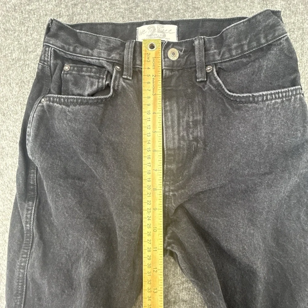 We The Free People Jeans Women 25 Washed Black High Rise Tapered Stretch
